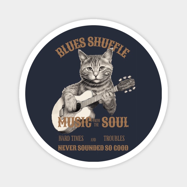cat and guitar Magnet by Tees of Joy